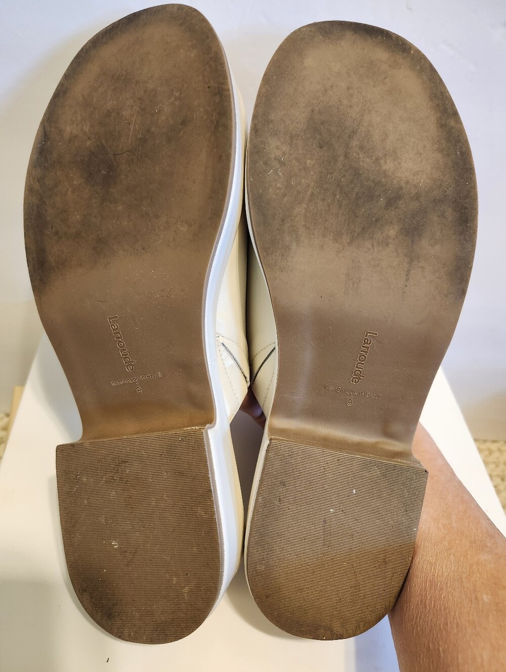 Larroudé "Miso" Cream Leather Platform Clogs /Mules Size 9 Original Retail $315 - Picture 8 of 10